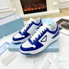 2022 Classic Casual Shoes Downtown Leather Sneakers för män och par Emalj Triangel Flat Sole Trainer Outdoor Walking Lace Up Sneaker 032