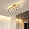 Люстры прямоугольник Потолочная лампа для входа в спальню балконы проход коридор Золотой современный светодиодная люстра в световых приспособлениях коридора