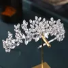 Hair Clips Wedding Bridal Headnd Fand Handmade Rhinestone Crystal Flor Hairband Tiara for Women Acessórios Jóias