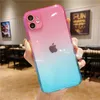 Custodie per telefoni TPU sfumate per iPhone 14 Pro Max Plus 13 12 11 Cover posteriore trasparente all-inclusive colorata