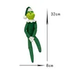 32cm Green Monster Elf Doll Christmas Ornament Plush Toys Max Dog Toy Soft Stuffed Dolls For Outdoor Car Interior Decorations Children Christmas Party Gifts