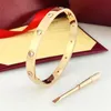 classic New Titanium Steel Love carti Bracelet Bangles for Women Men 4CZ Screwdriver Bracelets Gold Silver Rose Bracelet Jewelry with velvet 10 full Cz
