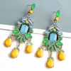 Boucles d'oreilles pendantes Ztech jaune/vert cristal mignon goutte pour femmes fille mode coréenne bijoux à la mode Pendientes de haute qualité