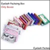 Förpackningsboxar Glitter Laser Eyelash Paper Packing Box Eyelashs Packaging Case med fönster för 25 mm 28mm i BK Drop Delivery Office DHTIF