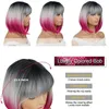 Synthetic Bob Wigs With Bangs For Woman Cosplay Short Straight Gradient Color Wig For Daily Use Natural Heat Resistant Fiber False Hair