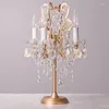 Lampes de table Antique Art Decor Cristal Lampe Chandelier Lumière Chambre Chevet Verre Bougeoirs Travail Américain Étude Led Bureau