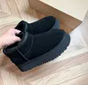 2022 nova moda ultra mini plataforma boot designer mulher inverno tornozelo austrália botas de neve fundo grosso couro real quente botas fofas com tamanho de pele 35-43