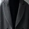 Мужская шерстяная смеси маврокарди осень зимняя зима. Середная черная черная мягкая теплое шерстяное пальто Мужчины отворотная корейская мода 221105 221105