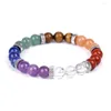 Strand 7 Chakra Bracelets Reiki Natural Stone Bracelet Healing Crystal Quartz Charm Meditation Balance Femme