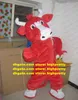 Red Kerbau Buffalo Bison Mascot Costume Wild Ox Bull Cattle Calf Adult Cartoon Manners Ceremony Image Publicity zz7804