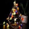 Décorations de noël petite couleur lampe chaîne décorative télécommande LED 3D pointu ampoule forme maison vacances décoration