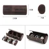 Watch Boxes 2022 Storage Box Three-pack Crazy Horse Leather Oval Outdoor Travel Convenient Free Engraving Logo Or Name