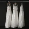 Depolama Kutuları 50 PCS Şeffaflık Gelinlik Toz Kapağı Omniseal Ekstra Büyük Su Geçirmez PVC Katı giysi çantası