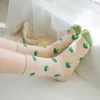 Socken Strumpfwaren Neue Kawaii Frühling Frauen Baumwolle Japanische Harajuku Erdbeere Kuh Niedlichen Cartoon Obst T221102