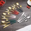 Dinnerware Sets Gold Cutlery Set Fork Knife Spoon 18/10 Stainless Steel Chopsticks Direct Sales