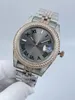 Męski zegarek Automatyczny anty-woda 41 mm Diamond Circle Watch Watch Middle Row Diamond Stal Stal Solding Bluckle Zegarek męski