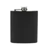 Hip Flasks 6/7/8 oz Noir 304 Qualité Alimentaire SS Flagon Whisky Vodka Vin Pot Flask Set Poche Bouteille Alcool Boire Camping En Plein Air