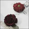 Couronnes de fleurs décoratives tête de pivoine fleur têtes de soie artificielles décoration de mariage de fête à la maison 8 cm simulation fausse livraison goutte G Dhc3X