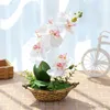 Fleurs d￩coratives Haute simulation Artificiel Bonsa￯ Butterflies Orchid￩es Feuilles de fleurs de paille Eucalyptus Leaf Home Wedding El