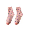 Socken Strumpfwaren Neue Kawaii Frühling Frauen Baumwolle Japanische Harajuku Erdbeere Kuh Niedlichen Cartoon Obst T221102