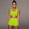 Women's Tracksuits Women Super Stretch Casual Sports Two-piece Suit Yoga Sport Short Vest High Waist Slim Shorts 2pc Sets Summer Fashion