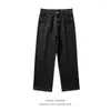 Erkekler kot sokak kıyafetleri erkekler bol klasik moda harajuku japon hip-hop düz denim pantolon