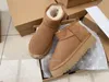 Australia Donna Mini Platform Boot Stivali da neve in pelle scamosciata ultra opaca Shearling Pelliccia sintetica Misto lana Comfort Winter Designer Girl Stivaletti alla caviglia WGG Scarpe uggitys