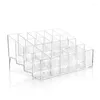 Storage Boxes Transparent 24 Grids Acrylic Makeup Organizer Box Lipstick Holder Display Rack Cosmetic Container Home Dresser Case