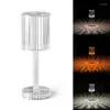 Luci notturne Lampada da tavolo a LED con diamanti Proiezione in cristallo Lampade da tavolo ricaricabili USB Illuminazione decorativa in acrilico per la casa Luce regalo romantica