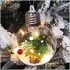 Decorazioni Natalizie Palline Di Natale A Led Ornamenti Luce Bbs Palla Appesa In Plastica Trasparente Palline Di Natale Decorazione Di Capodanno Goccia Dh4Cm