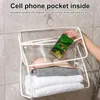 Cajas de almacenamiento con solapa práctica, cubierta con diseño, bolsa colgante de baño montada en la pared de larga duración, respetuosa con el medio ambiente para dormitorio