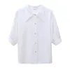 Blusas de Mujer Chikichi 2022 verano Retro blanco camisa con botones Mujer moda japonesa Camisas de gasa de manga corta blusa Camisas Mujer
