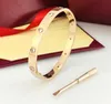 2022 nuovi braccialetti in acciaio al titanio amore carti braccialetti per donna uomo 4CZ braccialetti con cacciavite oro argento rosa braccialetto gioielli con velluto 10 Cz completi