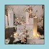 Party Decoration Party Decoration 3PCSwholesale Mental Wedding Plint White Clear Acrylic Display Stand Rund för evenemang Yudao931 Dr DH5KF