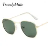 Sunglasses 2022 Hexagon Women Brand Designer Small Square Sunglases Men Metal Frame Driving Glasses Zonnebril Mannen 6024