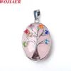 cute egg-shaped pendant the tree of life crystal zircon Inlaid natural stone jewelry making for women necklace BE914