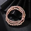 Strand 3Pcs Beads Bracelets 4mm 5mm 6mm CCB Plastic Elastic Bangles Femme Gift For Women Punk Fashion Jewelry Drop 2022