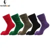 Socks Hosiery VERIDICAL Combed Cotton Five Finger Socks Woman Girl Candy Color Breathable Soft Loose Harajuku Happy Socks With ToesFashions T221102