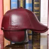 Kış Erkekler Gerçek Deri Şapka Yetişkin koyun derisi beyzbol şapkaları moda kulak koruma sıcak başlık kapağı beyzbol şapkası b-7287 220117196b