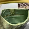 Pochette pour femmes en cuir de vachette sac à noeud tissage poignée de matériel sacs demi-mois marque de luxe Designer Hobo fourre-tout sacs à main tissés