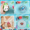 Baking Tools 14 Pieces Cookie Decorating Kit Including Turntable 2 Silicone Mesh Mats 7 Decoration Brushes 4 Scribe Needles