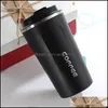 Canecas de viagem canecas de aço inoxidável xícara de café dupla camada térmica Provo de vazamento de caneca 380ml 510ml Drop Drop Entrega Home Garden H Dhba1