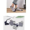 Mens Socks Men Solid Striped Cotton No Show Ankle Boys Male White Grey Navy Stripes Boat Short Slippers 5 Pairs/lot