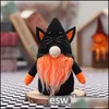 Other Festive Party Supplies Party Favors Halloween Gnome Fall Decorations Handmade Faceless Plush Witch Gnomes With Spider Bat Or Dhbm0