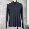 Mode Damen T-Shirt Langarm Basis schwarz und weiß 2-farbig Designer Luxus Baumwolle elastisches weiches Komfort Dreieck