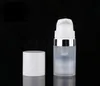 Bouteilles vides sans air de 5 ml 10 ml bouteille de lotion de pompe à vide sans air claire avec emballage cosmétique Silver Line SN140