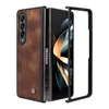 Portfel Połączenia telefoniczne dla Samsung Galaxy Z Fold 4/3 Skin-Seling Solid Kolor PU Skórzany okładka z gniazdami karty