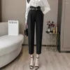 Women's Pants 2022 Spring Autumn Fashion Women High Waist Casual Loose Office Lady Female Elegant Pocket Suit Pant Trouser R6