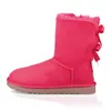 Австралийцы женские девушки дизайнерские сапоги обувь зимняя снегоочистительная лодыжка розовый черный каштановый каштановый серая розовая меховая кожа