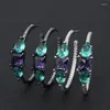 Hoop Earrings 2022 Trendy Copper Colorful Large Cubic Zirconia Big Round Fashion Female Party Gift For Womens Jewelry
